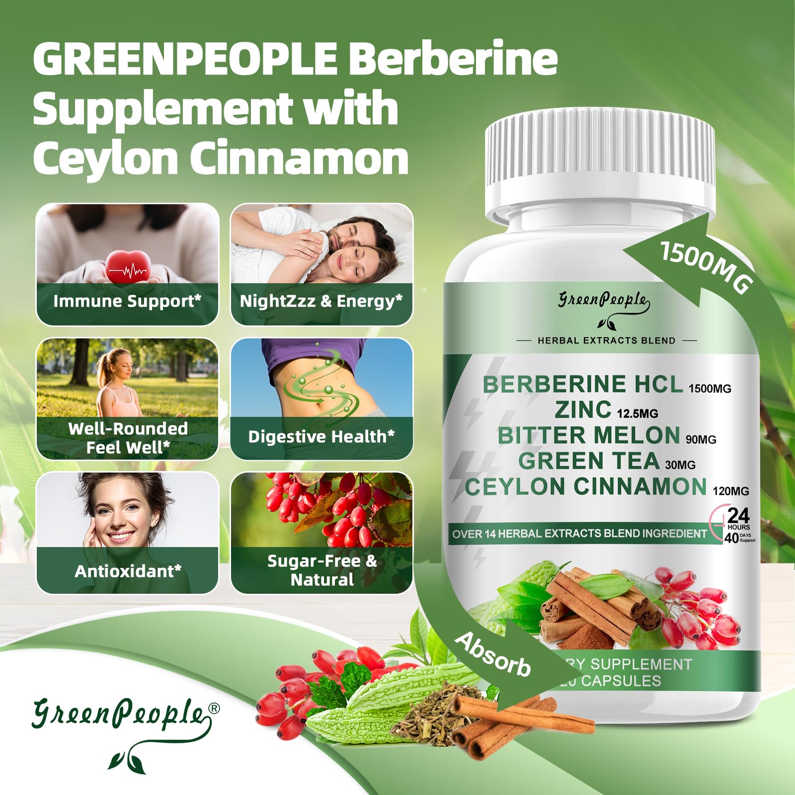Ceylon cinnamon, bitter melon and other ingredients highlighted