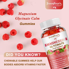 Nutrition facts panel for GreenPeople Magnesium Glycinate Gummies Raspberry