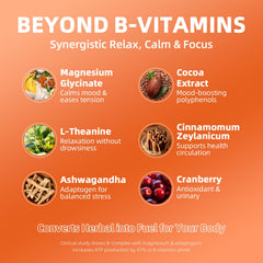 Close-up of product label showing 6-in-1 B vitamins and methylated forms