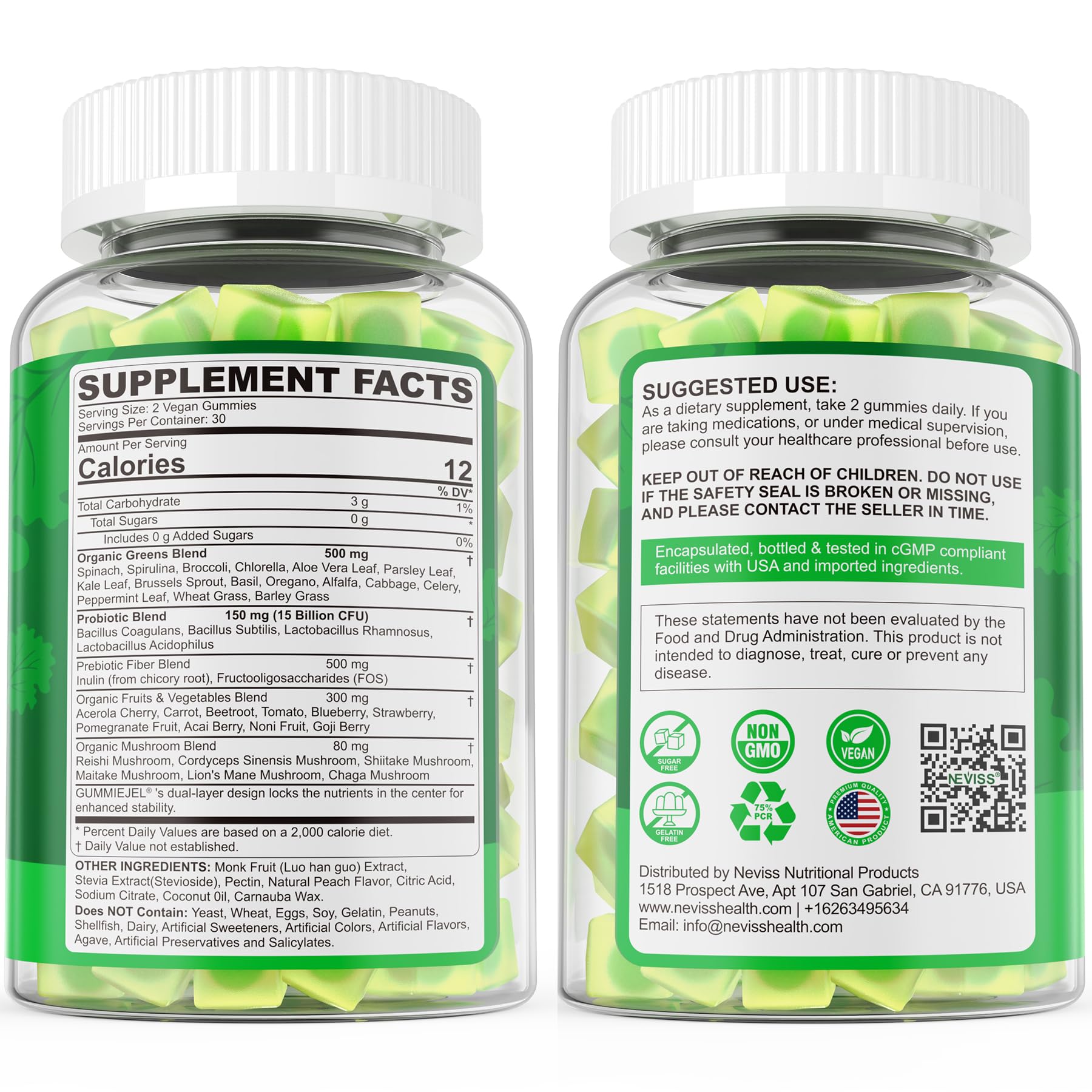 Lifestyle scene with greens gummies for daily energy