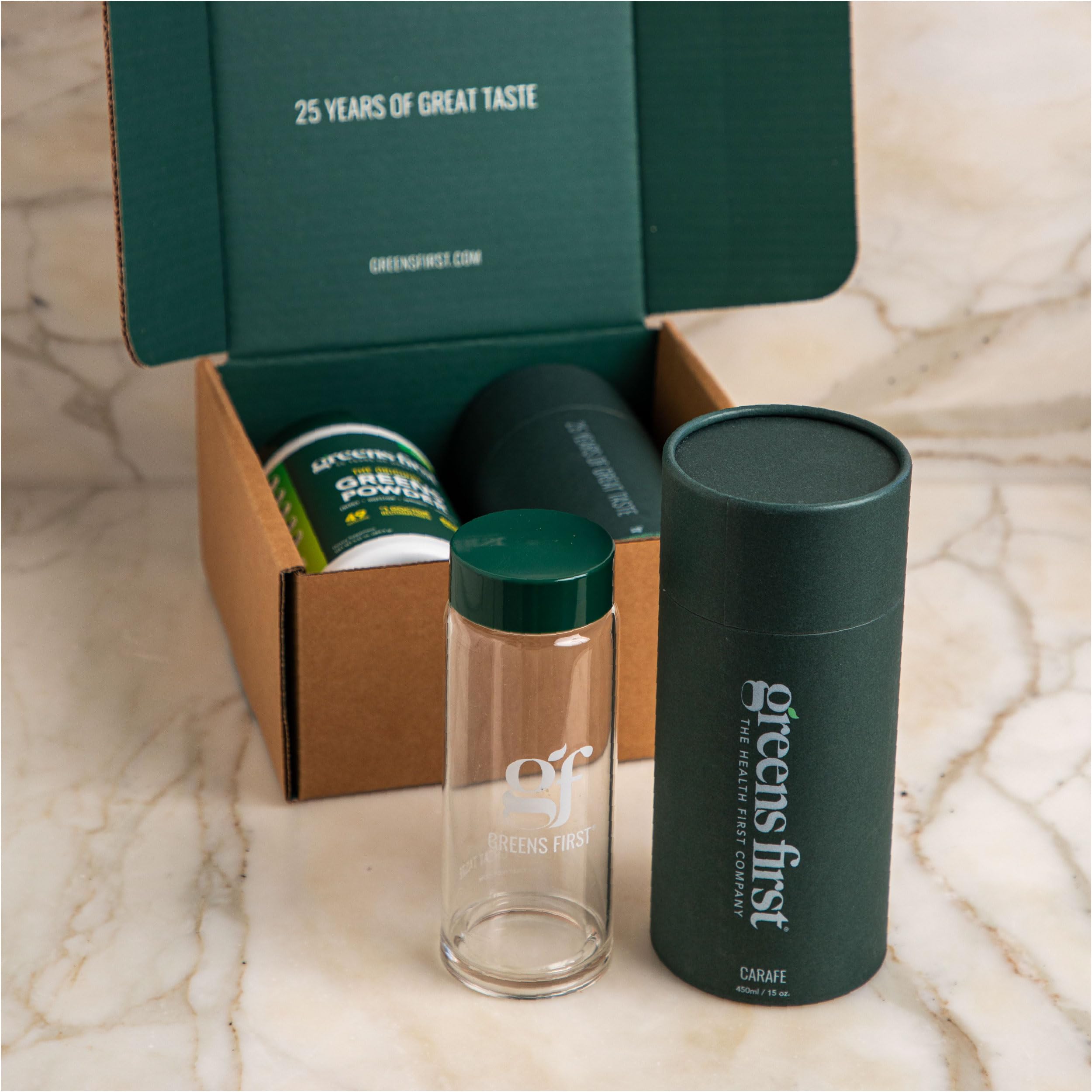 Greens First 49 superfoods blend highlighting nutrient-rich support.