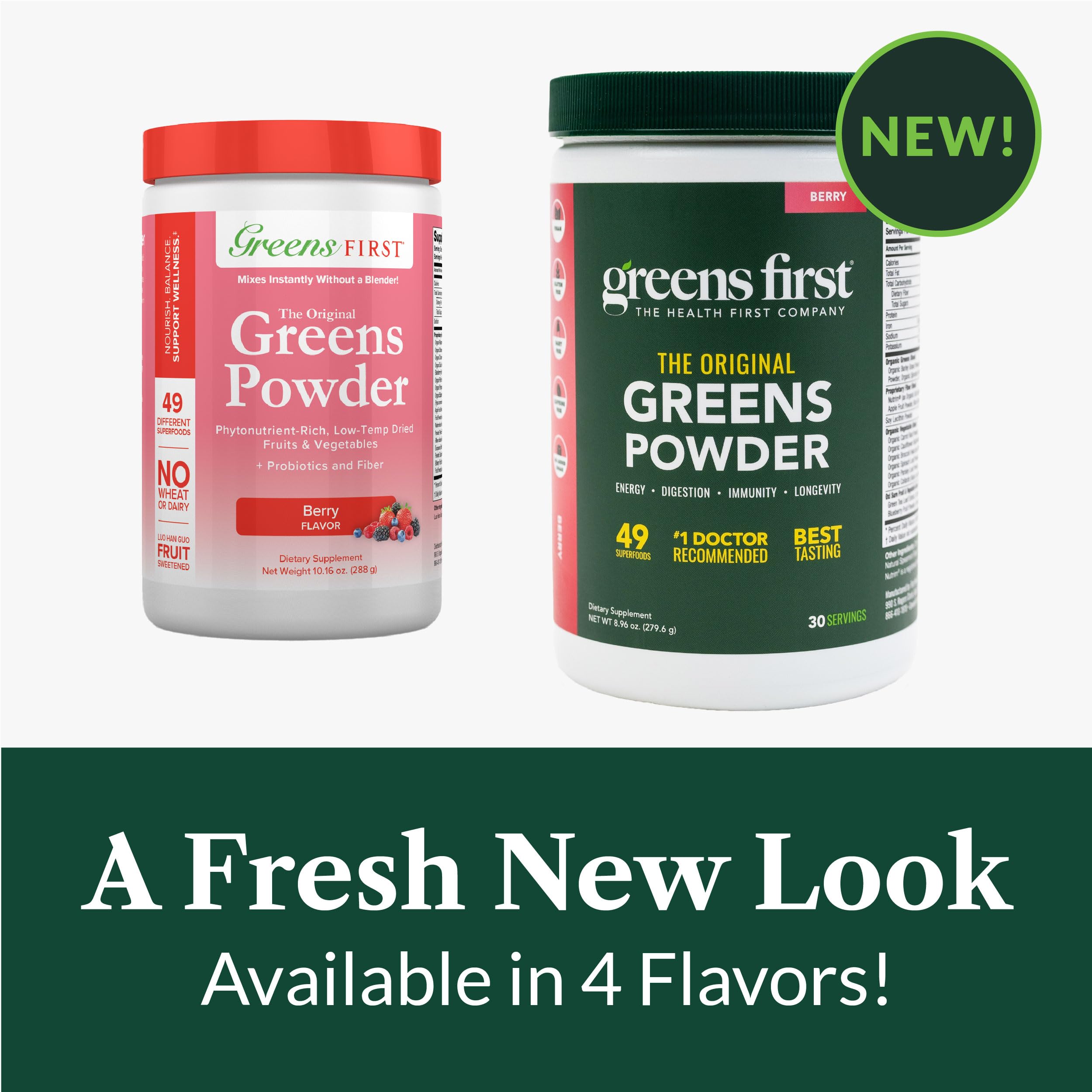 Greens First daily shake glass suggesting quick, convenient nutrition routine.