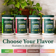 Dairy-free branding on Greens First container