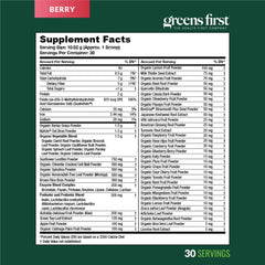 Packaging side view of Greens First Original Greens Powder
