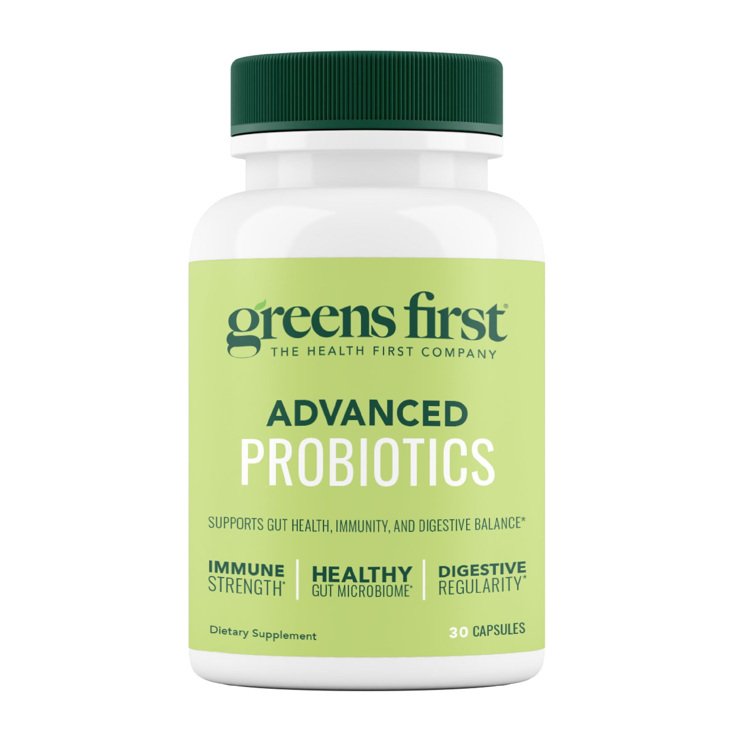 Greens First Probiotics bottle – front view
