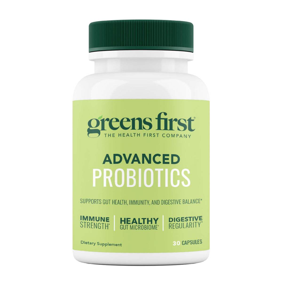 Greens First Probiotics bottle – front view