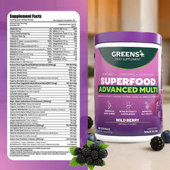 Active lifestyle scene with Greens+ Advanced Multi Wild Berry powder