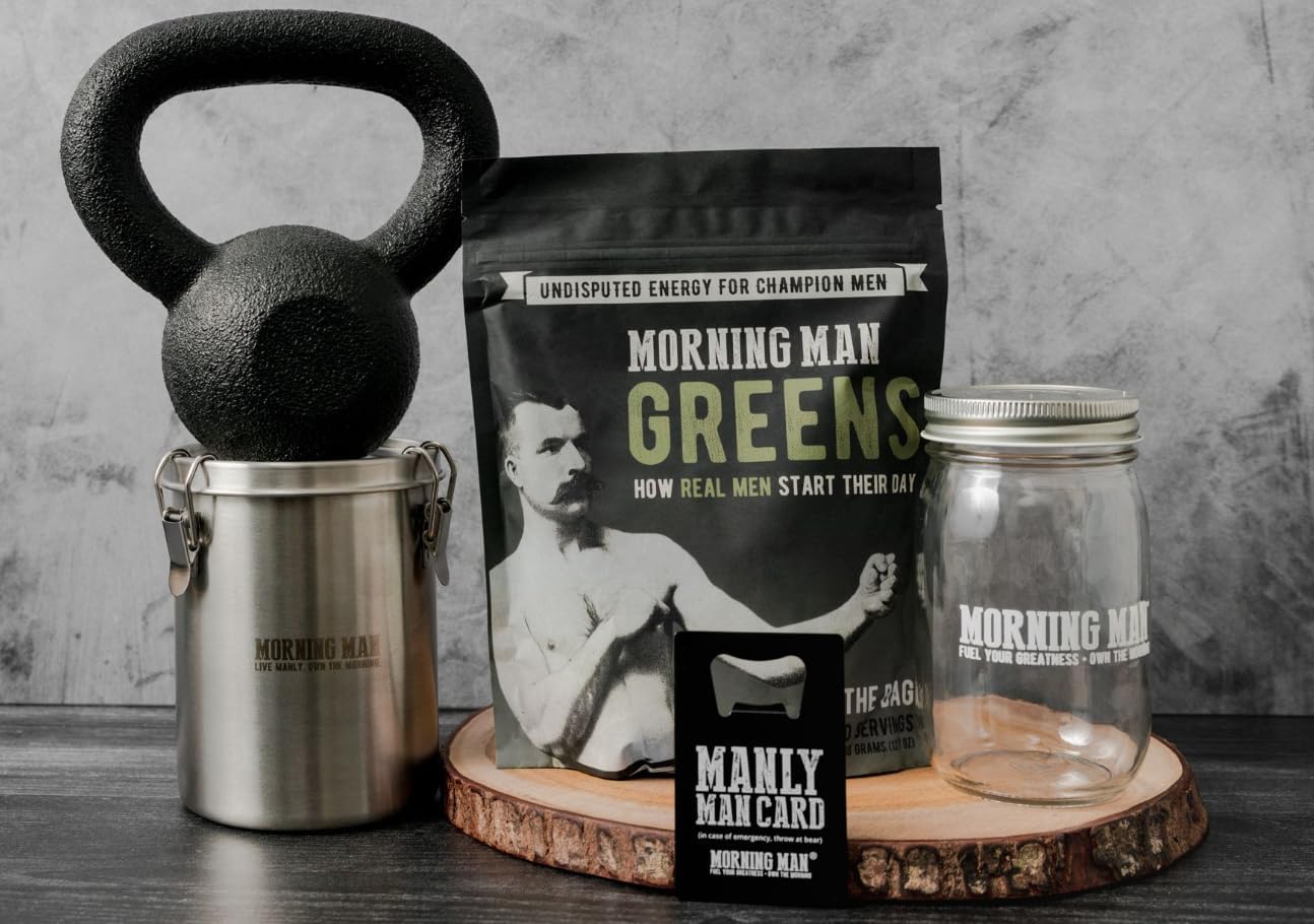 Close-up of greens powder showing vitamins and energy boost
