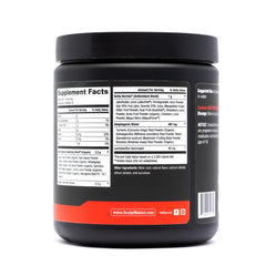 Ingredient highlights including kale, acai, goji berries