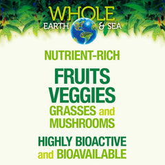 Assortment of fruits, vegetables, and herbs used in the greens blend