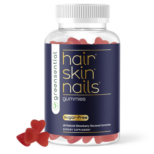 Greensential Sugar-Free Hair Skin Nails Gummies bottle front view