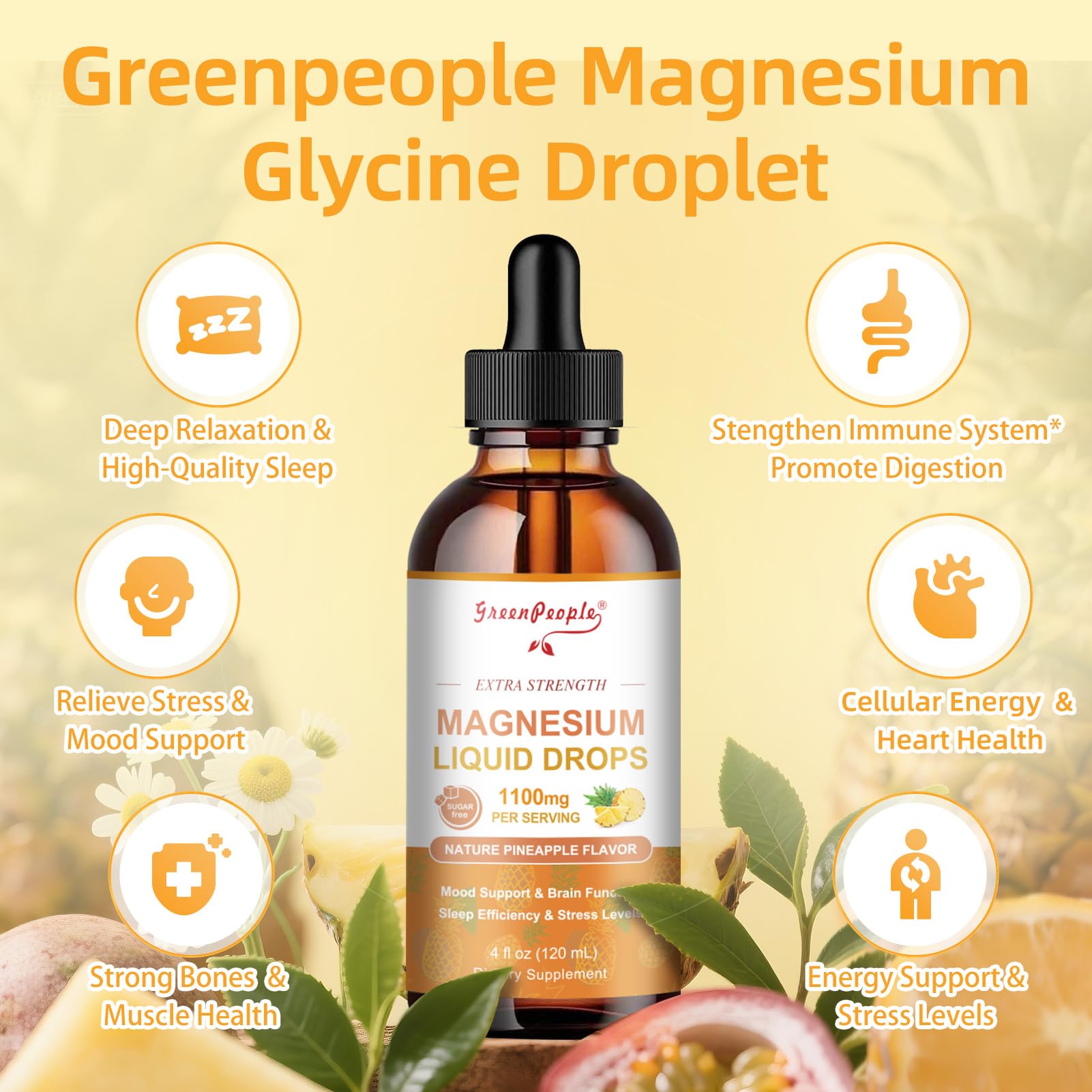 Ingredient panel graphic for GreenPeople magnesium drops