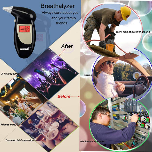 GREENWON breathalyzer keychain side view in black