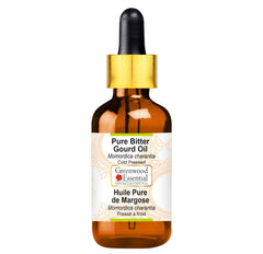 Greenwood Bitter Gourd Oil 5ml bottle in amber glass with dropper
