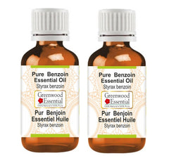 Greenwood Essential Benzoin Oil bottle front—pure aromatic extract for diffusion and skincare.