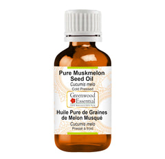 Greenwood Essential Muskmelon Seed Oil bottle in amber glass preserves potency for skin care.