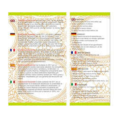 Back side of the bottle displaying usage recommendations