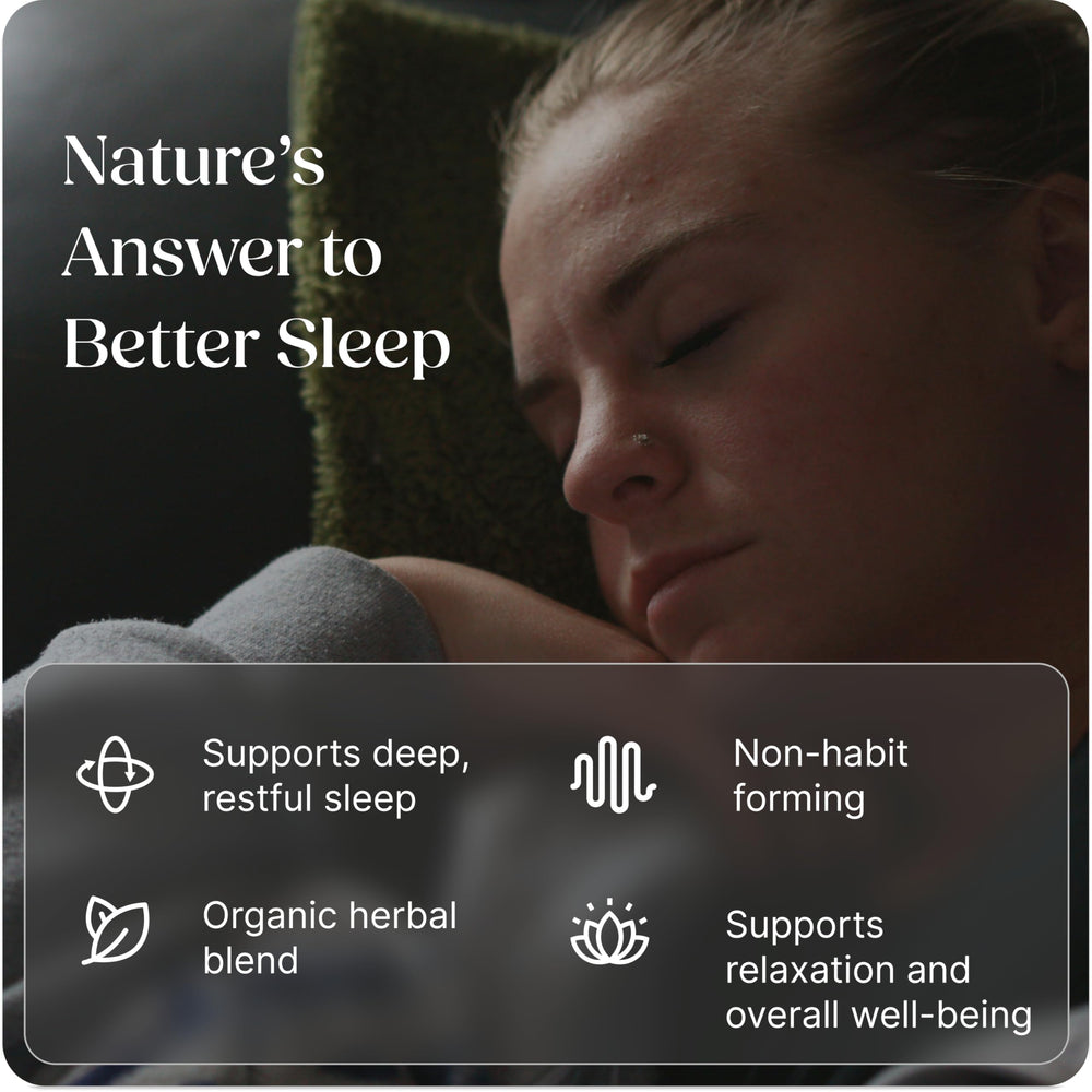 Vegan 60-count capsules for restful sleep