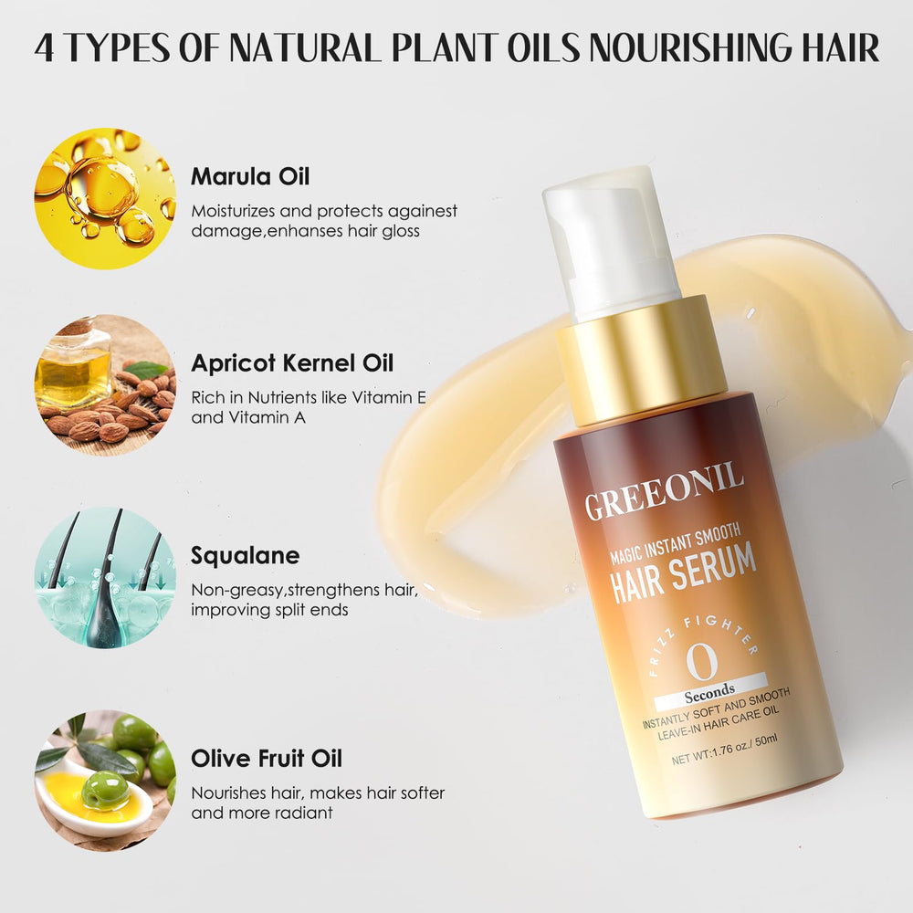 GREEONIL Hair Serum pump dispenser for easy application and quick absorption.