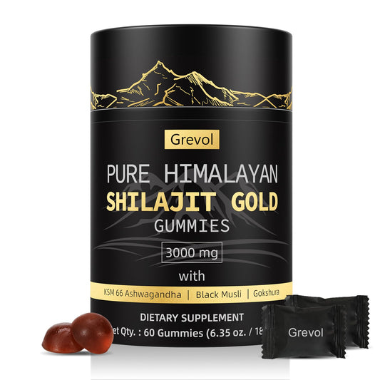 Grevol Himalayan Shilajit Gummies with Ashwagandha – front view