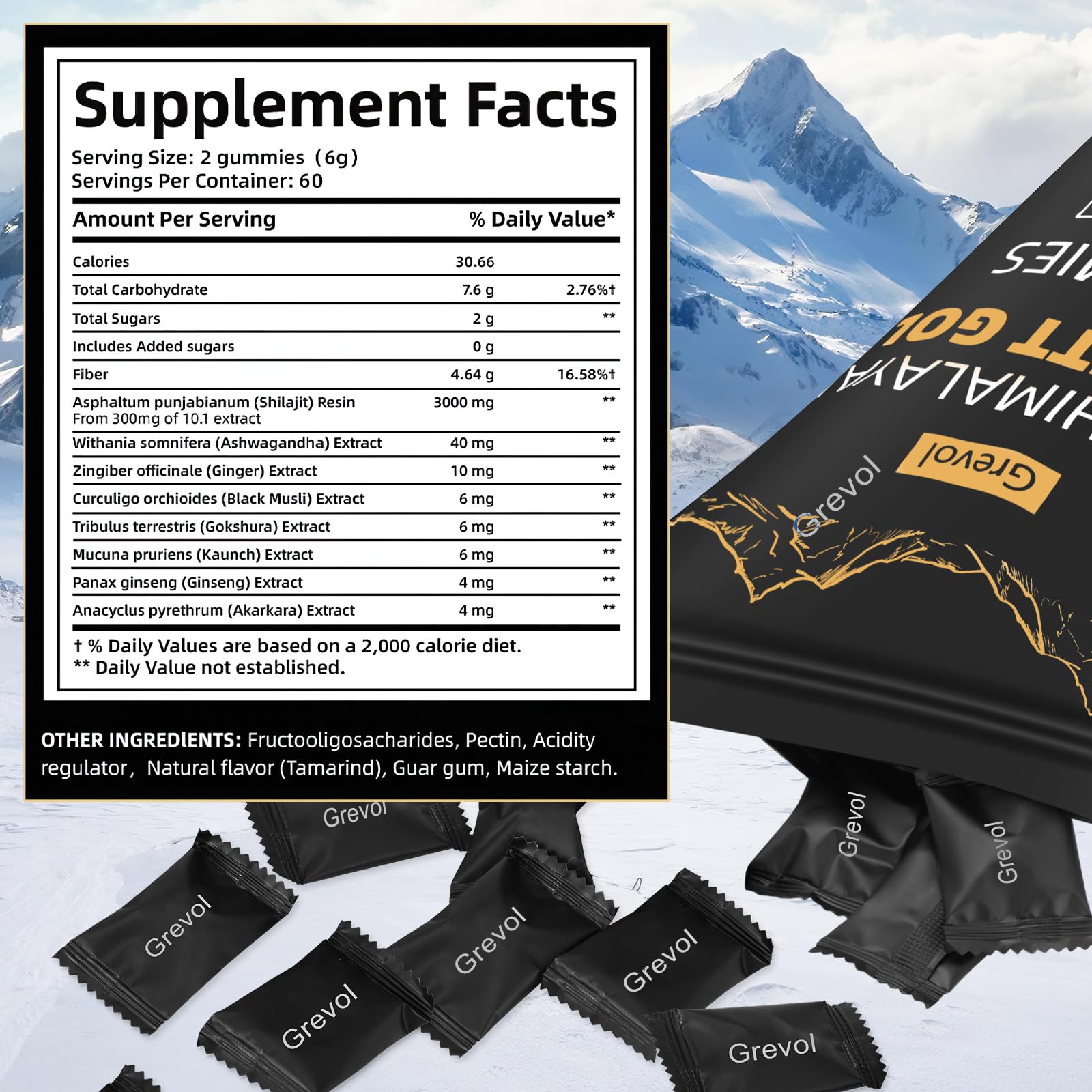 No added sugar badge on Shilajit Gummies packaging