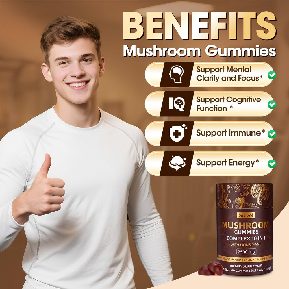 Individually wrapped mushroom gummies for travel