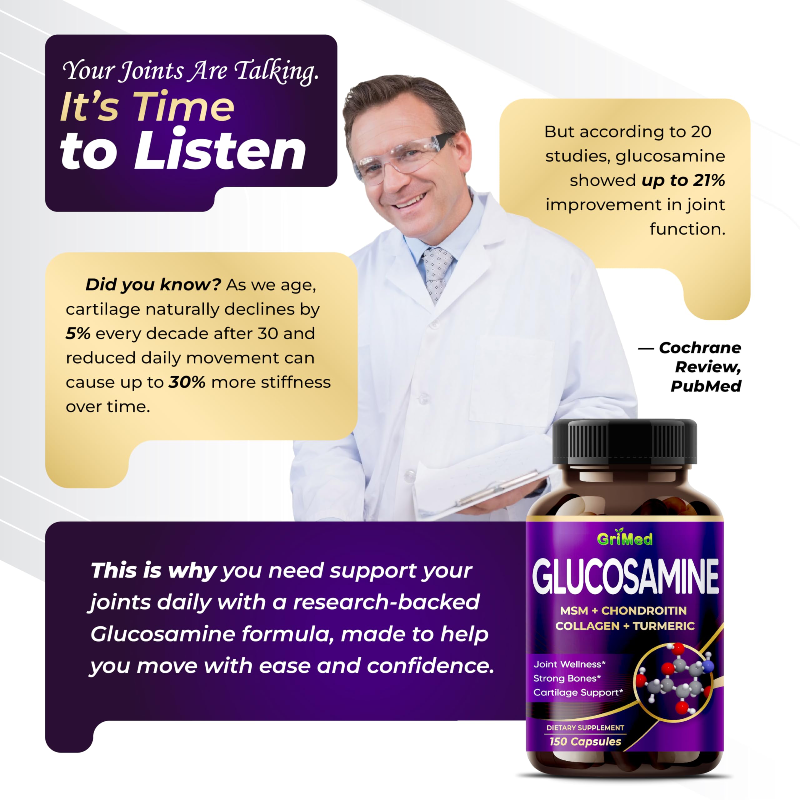 GriMed Glucosamine 12000mg ingredients panel