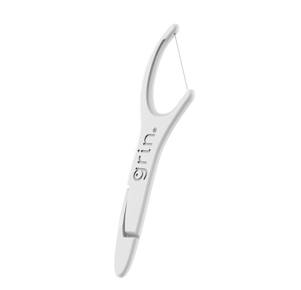 Long floss wraps around tooth for a spool-floss-like clean