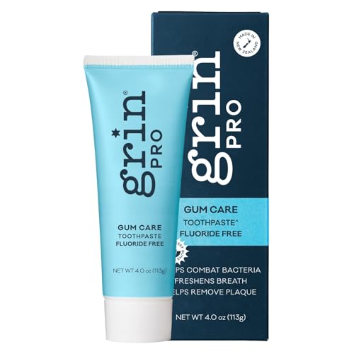 Grin Pro Gum Care Fluoride Free Toothpaste tube with mint flavor