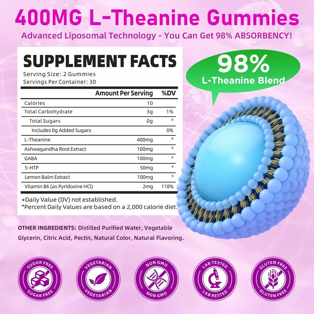 Close-up of GrnLife L-Theanine Gummy Raspberry