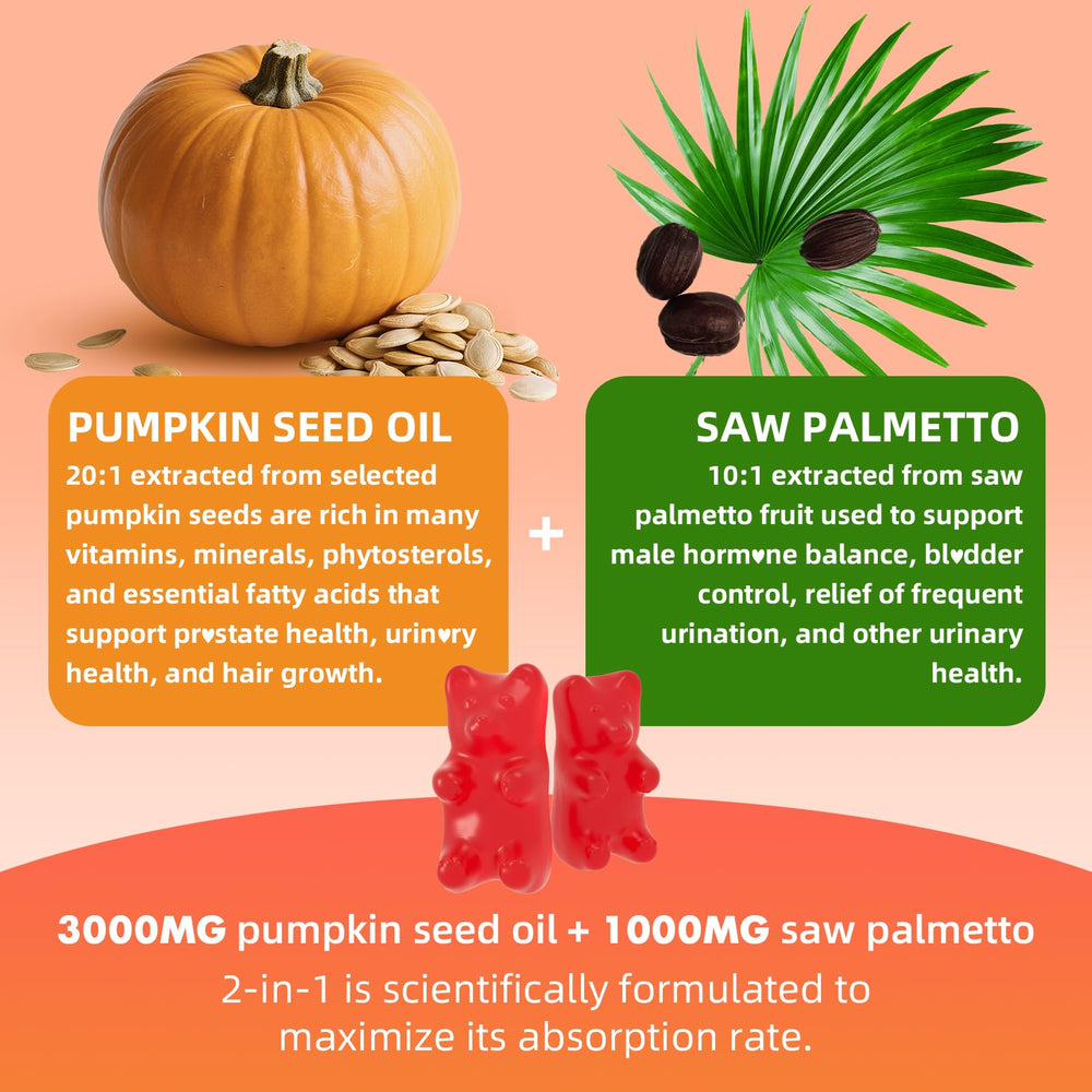 Graphic illustrating urinary tract health benefits from pumpkin seed oil gummies