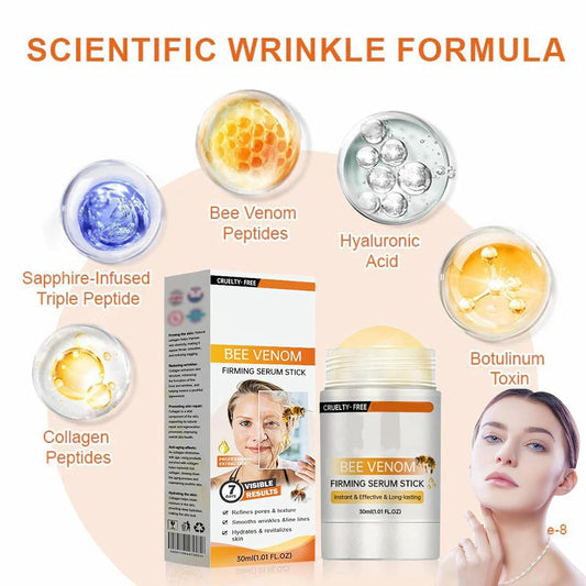 Grospe Bee Venom Serum Stick applied to face for daily firming.