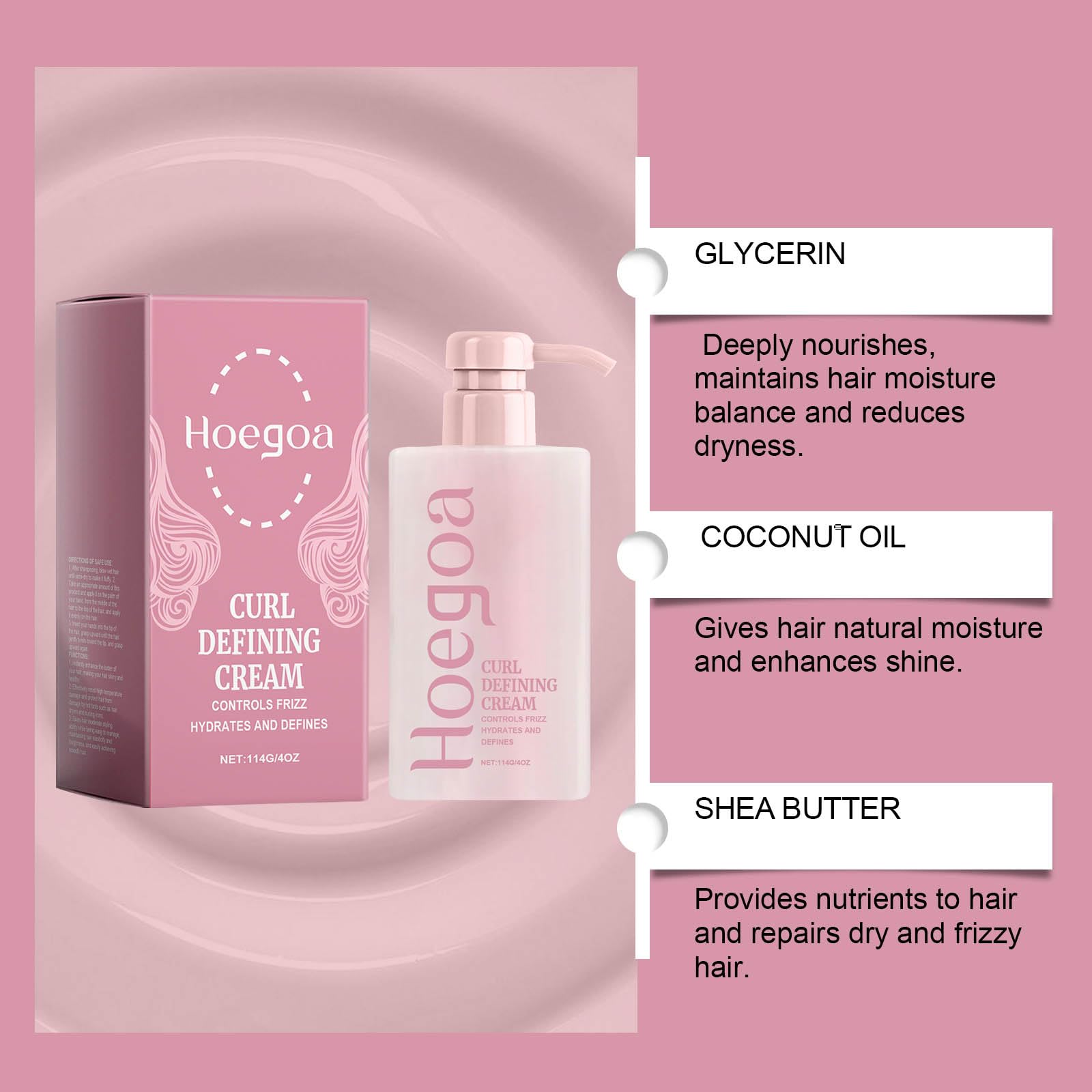 Grospe Curl Defining Cream damp hair application showing easy styling and curl definition