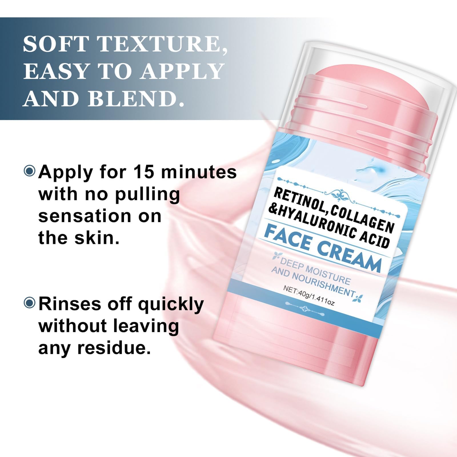 Grospe Retinol Collagen Face Balm Stick helps smooth fine lines and elasticity