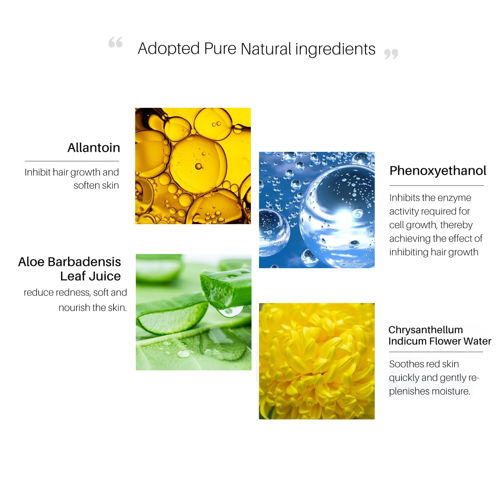 Grospe Hair Removal Spray ingredients highlight glycerin and aloe soothing skin.