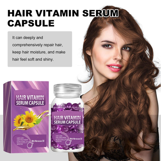 Grospe Hair Vitamin Capsules pack closeup highlighting compact, travel‑friendly treatment