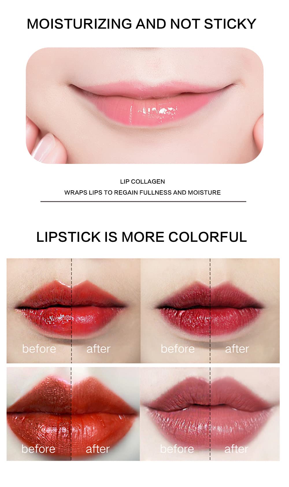 Grospe Lip Collagen application near eyes highlights collagen infusion potential.