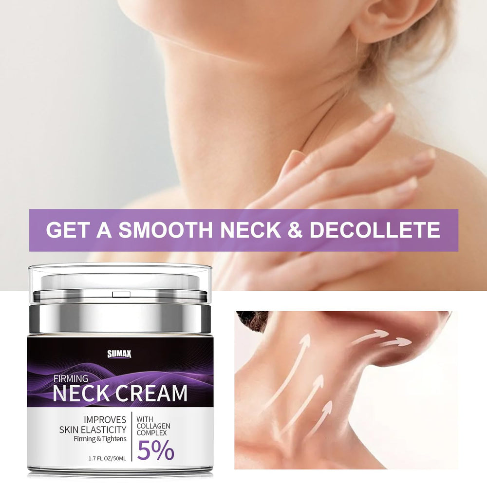Natural ingredients label on Grospe neck cream indicating mild, alcohol-free formula.