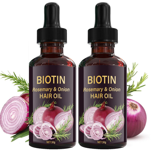 Grospe Onion Biotin Rosemary Hair Oil bottle front for quick-absorb, non-greasy hydration.
