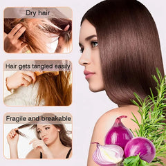 Grospe Onion Biotin Rosemary Hair Oil dispense pump demonstrates easy application.