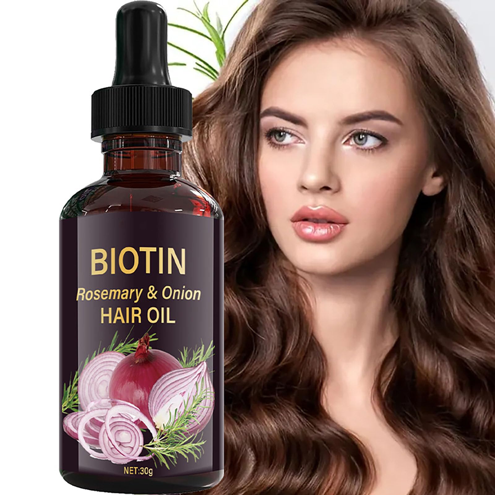 Grospe Onion Biotin Rosemary Hair Oil packaging highlights 2 x 30ml bottles for home use.