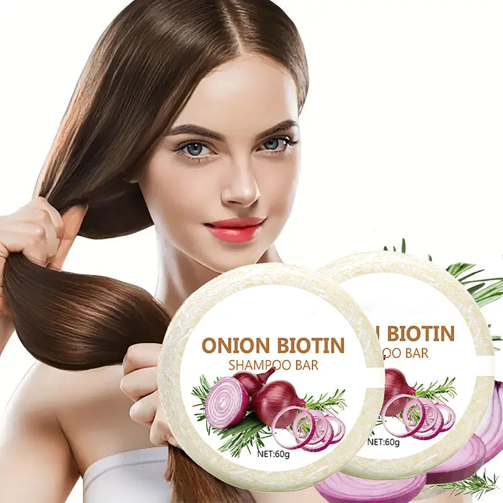 Grospe Onion Biotin Shampoo Bar lather demonstrating rich foam for daily cleansing.