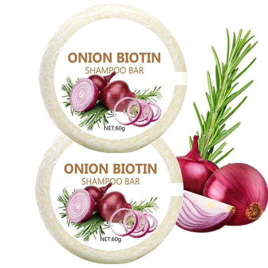 Grospe Onion Biotin Shampoo Bar pack front showing three-in-one cleansing concept.