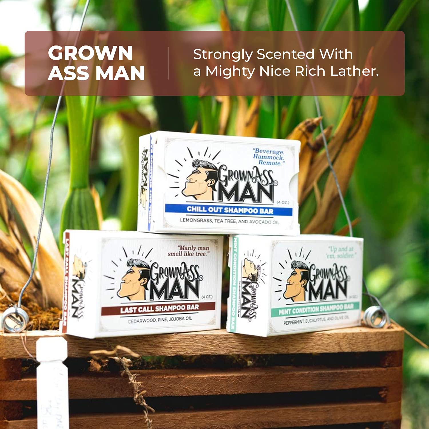 Grown Ass Man Co. long-lasting bar supports sustainable grooming routines.