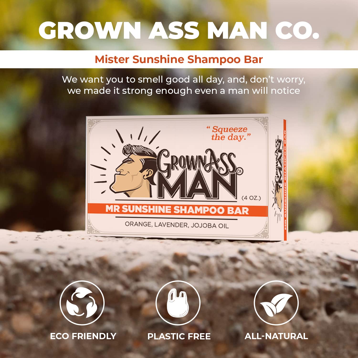 Mister Sunshine solid bar used as a full body wash for a refresh