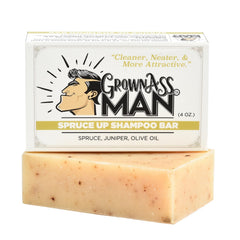 Grown Ass Man Co. Spruce Up solid shampoo bar for hair, beard, and body nourishment