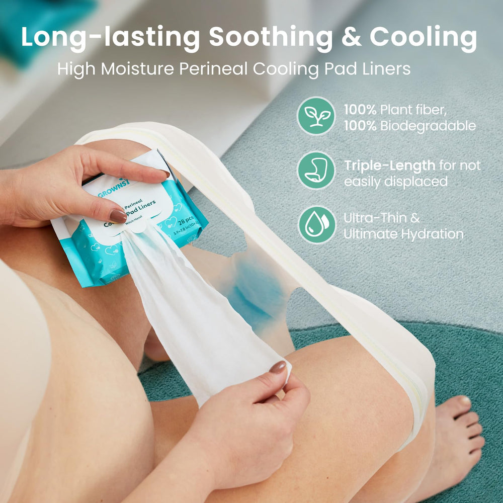 GROWNSY postpartum kit contents image showcases comprehensive, easy-to-pack recovery set