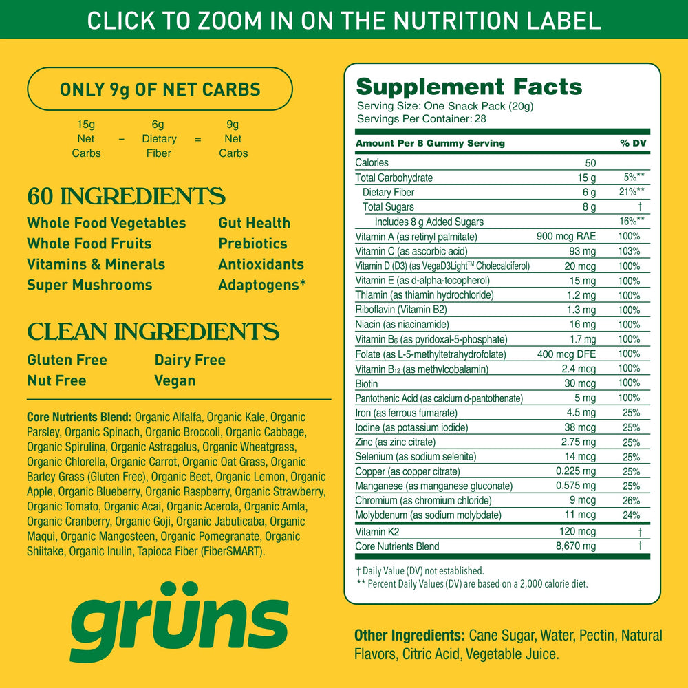 Plant-based vegan gummies with fiber and adaptogens