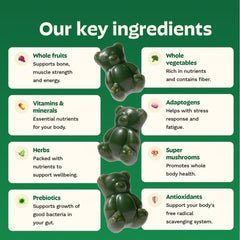 Grüns Adults Super Greens strawberry flavor gummies
