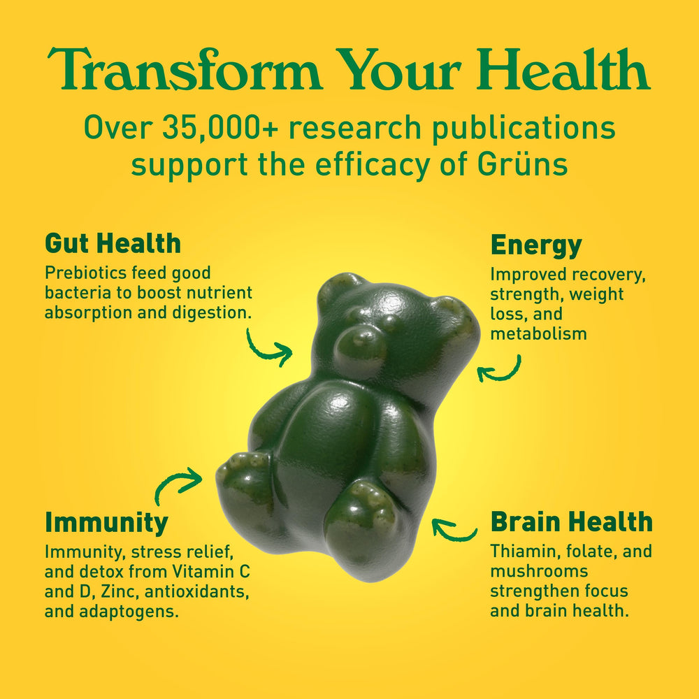 Grüns gummy bears are vegan, gluten-free, dairy-free, and nut-free
